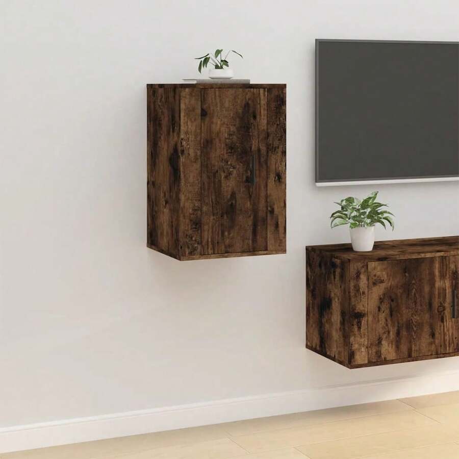 Mobile porta TV a parete vidaXL, rovere affumicato, 40x34,5x60 cm - Cammello - Visualizzare 1