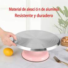 1 Piece Aluminum Alloy Cake Turntable, 12 Inch, Non-Slip Rotating Dessert Display Stand, Cake Decorating Tools, Baking Tools, Kitchen Tools, Kitchen Accessories - Multicolor - View 2