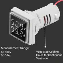 Pantalla de Voltaje de CA Voltímetro Digital LED, Amperímetro de 120 V CA 80 300 V Pantalla Digital Pantalla de Alta Precisión Indicador de Medidor de Corriente de Voltaje - Amarillo - Ver 11
