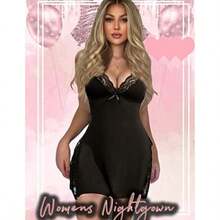 - Lencería para mujer, con tirantes delgados, camisón de babydoll(G Negro -) - Multicolor - Ver 2