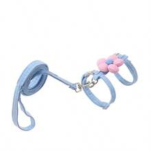 可爱花朵造型猫咪胸背带带牵引绳，舒适轻便防逃脱宠物牵引绳套装 - 彩色 - 查看 13