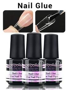 GELPOLISH 1/2/3支装美甲胶水，适用于甲片、假指甲，超强持久丙烯酸指甲胶水，需使用UV/LED灯固化 - 無色 - 查看 12