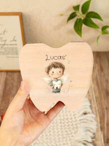 Personalized Tooth Box - Tooth Memory Collection Box, Customizable Name/Date - Christening, Birthday And Newborn Gift Tooth Storage Box (Customizable Name Label And Angel Pattern), Functional, Decorative, Lettering Pattern, Fashionable, Modern, Colorful, Cute, Casual, Customized, Personalized, Unique, Custom, Suitable For Son, Daughter, Back To School Season, Customized Gift Box - Multicolor - View 23