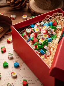 100 Stücke Weihnachts-Mini-Radiergummis, verschiedene Designs wie Schneemann, Weihnachtsmann, Schneeflocke, Weihnachtsbaum Bleistift-Radiergummis im Großpackung, verwendet als Geschenkfüller, Belohnungen, Weihnachtsparty-Geschenke, Weihnachtsdekoration, Weihnachtszubehör - Verschiedenfarbig - Übersicht 9