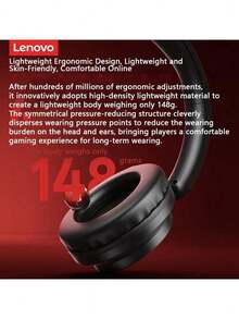 Lenovo EH140 頭戴式無線藍牙耳機 無線藍牙連接 電競級聲音處理 聽聲辨別功能 適配三角洲行動 電腦遊戲專用 - 黑色 - 查看 5