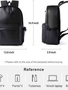 Esta elegante mochila para hombre ofrece gran capacidad y amortiguación, ideal para portátiles de 14 pulgadas. Perfecta para la vuelta al cole, senderismo, viajes y ocasiones de negocios. También es un regalo ideal de cumpleaños o Navidad para niños y amigos. - Negro-a - Ver 4