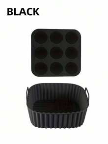 1/2 Packs Silicone Air Fryer Liner And Muffin Pan - Reusable Non-Stick Baking Pan With Cupcake/Square Molds, Suitable For Pressure Cooker/Air Fryer/Oven, Easy To Unmold And Clean - Multicolor - View 15