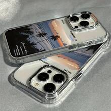 Un estuche de teléfono a prueba de golpes de cuerpo completo con diseño de paisaje de playa, ofrece una protección integral y es una opción estilosa, lo que lo convierte en una opción ideal de regalo. - Color 1 - Ver 3
