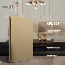 Placa Luxury APL-501 Artlite, Apagador 1 Interruptor y 3 Vías, Policarbonato + Hierro Galvanizado, 15A, Color Oro, Materiales de Alta Calidad, Skin Feel - 1 - Ver 5