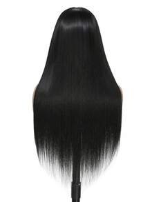 200 Density 13x4 Transparent HD Lace Frontal Wigs Human Brazilian Hair 34Inch Natural Black Long Straight Hand Weaves Blended Human Hair Pre Plucked Hairline & Pre-Bleached Invisible Knots Suitable For To Wear On Daily Or Holiday Occasions Wig - Natural & Black - View 13