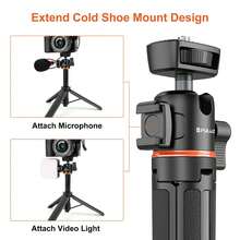 PULUZ Mini Trípode de Extensión para Cámara de Teléfono con Cabezal de Bola de 360 Grados y Zapata Fría para Selfie (Negro) - Negro - Ver 7