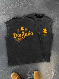 Men Minimalist Casual Washed Distressed Crew Neck Sleeveless Top