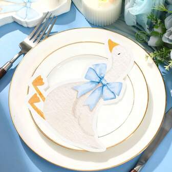 20/40/60Pcs One Silly Goose Birthday Party Napkins Pink Bow Silly Goose Disposable Paper Napkins For 1st Birthday Party Decorations BabyShower Decorations Birthday Decorations