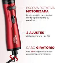 Mondial Rotating Brush Dries, Straightens, Styles, Anti-Frizz 220v - Đỏ - Xem 4