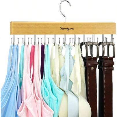 Belt Organizer Closet, Belt Bra Hanger Women/Men, Tie Belt Rack With 22 Rotatable Hooks, Stackable Space Saving Hangers, Multifunctional Uses - Tie Hanger, Bra Organizer, Top Hanger