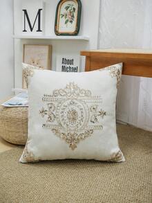1pc Exquisite Bead Embroidery Cushion Pillowcase, Suitable For Multiple Room Types And Sizes, Machine Washable, Zipper Closure, No Pillow Core Gifts Birthday Graduation School Decor School Surprise Dormitory Decor Back To School Home Decor Room Decor School Supplies - Multicolor - View 25