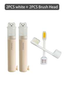 1/2/3PCS迷你便携式折叠牙刷套装带牙膏收纳盒,二合一牙刷,商务旅行便携式洗漱用品,成人软毛牙刷,酒店牙刷,旅行洗漱用品,易于存放和携带,可爱猫咪设计,适合学生、男孩、女孩、情侣,男女适用,多色可选,易于区分,可更换牙刷头 - 彩色 - 查看 27