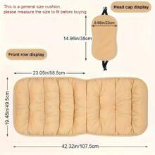 1pc Car Seat Cushion Winter Thicken Plush Backrest Pad, Automotive Accessories, No Strap Needed - 均碼 - 查看 5