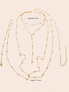 1件金色多层胸罩腰链，性感比基尼夜店身体链饰品，女士 - 金色 - 查看 4