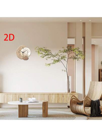 2D Moderne Minimalist Silent Wand Clock, High End ative Seamless Asymmetrical Young People's Bedroom, Dining Room, Living Office, Sofa Background, Mother's Day, Wedding ation, Friend's Birthday Battery Free view 2