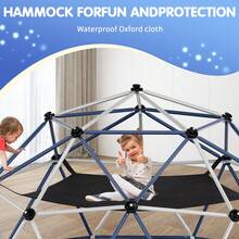 Climbing Dome,10FT Dome Climber With Hammock, Outdoor Play Equipment For 3 To 10 Children, Supports Jungle Gym Up To 1,000 Lbs, Rust Resistant, Easy To Assemble, Gift For Kids, Blue+White - Blue - View 6