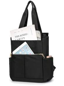 女士防盗尼龙双肩包，多功能时尚日常包，多口袋轻便旅行包，大容量简约书包，方便实用，适合学生、护士、教师、商务人士、旅行、通勤、购物、办公、约会、徒步、培训、工作等各种场合。也是生日、节日等场合的理想礼物。 - 彩色 - 查看 11