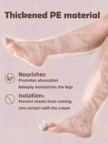 200/2pcs Disposable Waterproof Long Foot Membrane, Moisturizing Leg SPA Care, Thickened Multi-Function Moisturizing Gloves, Suitable For SPA, Daily Skincare, Health Center, Beauty Salon - White - View 7