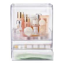 LIVINGANDHOME Living And Home 3-Tier Transparent Cosmetics Storage Organizer Cream/Transparent PET Plastic Dustproof Makeup Organizer With Drawers - Transparent 25cm W X 18cm D X 33cm H - View 9
