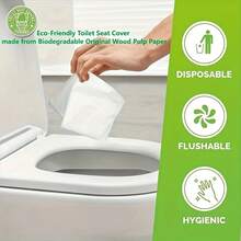100pcs Disposable Toilet Seat, Flushable Paper Toilet Seat, Essential Travel Accessory, Dissolvable Paper Toilet Seat For Airplanes, Travel, Public Restrooms And Camping Quickly Disintegrate, Lightweight And Hygienic