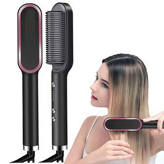 Multifunctional Ionic Hair Straightener,Fast Heating Curler Straightener Comb Styler,Fast Heating Comb,It Is A Dual-Purpose Electric Straight Hair Comb With Both Straight And Curly Hair