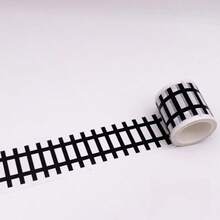 5m X 5cm Reusable Cartoon Road Track Stickers, Cars And Washi Tape - Black Polyurethane Tape For Party Racing Decoration, DIY Road Traffic/Car Self-Adhesive Stickers/Car Themed Decor - Black - View 7