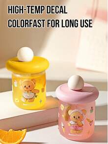 Butterbear Ball Glass Tumbler Yellow 400ML, Adorable Butterbear Print, Glass Material Leak-Proof When Inverted High-Temp Decal Colorfast, Perfect For Daily Use Outdoor Afternoon Tea, Ideal For Butterbear Fans Cartoon Lovers Drink Enthusiasts, Lovely Gift For Lover - [Holiday Bear]Butter Bear Ball Glass Cup - View 5