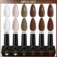 FOUR LILY 10ml 6支装红色系列凝胶指甲油，节日闪亮半永久美甲，UV LED卸甲 - 紅色 - 查看 11