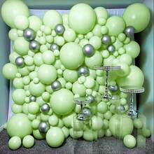 50/125Pcs Matte Thickened Light Green Latex Balloon Arch Garland Kit, 5/10/12/18 Inch Multi Size Helium Round Balloons, Decor For Birthday, BabyShower, Gender Reveal, Graduation, Wedding Anniversary, Carnival Party Supplies - Light Green - View 6