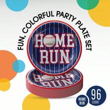 Platos de beisbol de papel resistentes de 7 pulgadas 120 unidades 350 g/m² decoraciones de fiesta para niños suministros de cumpleaños y decoraciones deportivas de cumpleaños - Béisbol - Ver 3