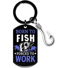 Regalos de pesca para hombres, llavero de pescado, accesorios de pesca geniales para pescador, pap, pescador, regalos para marido, novio, cumpleaos, Navidad, da del padre, regalo para - inicial - Ver 2