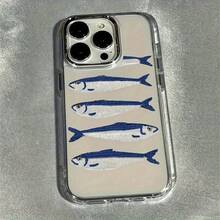 Estuche Antigolpes con Marco Metálico y Diseño de Peces, Compatible para iPhone 11, 12, 13, 14, 11 Pro Max, 12 Pro Max, 13 Pro Max, 14 Pro Max, XR, 15, 15 Pro, 15 Pro Max, 16, 16 Pro, 16 Pro Max,17, 17 Pro, 17 Pro Max - transparente - Ver 2