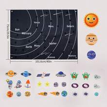 Outer Space Felt Board Story Set, 33-Inch Planet Flannel Board, Suitable For 3-5 Years Old Children Solar System Toy, With Hooks Astronaut Planet Alien Galaxy Reusable, Montessori Educational Sensory Toy, Suitable For Boys And Girls Activity Board - Black - View 8