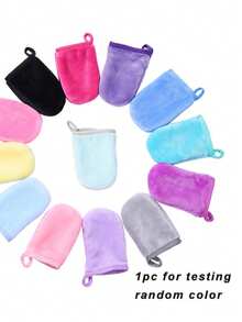 2 pièces/1 set Gants démaquillants réutilisables, 10x13cm Serviettes en velours de corail pour nettoyer le maquillage, retirer l'eye-liner, le mascara et l'huile de la peau - Multicolore - Voir 9