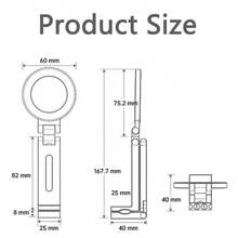 1个便携式折叠磁吸车载手机支架，带三脚架，桌面支架，多功能迷你旅行办公桌支架，无需电池，便携式三脚架，设计时尚 - 彩色 - 查看 5