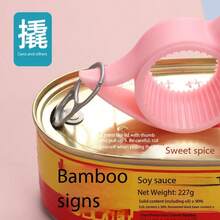 Abridor de botellas multifunción 4 en 1, quitacorchos versátil, abridor de latas, herramienta para cerveza - Rosa Pálido - Ver 4