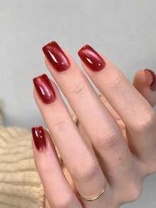 Miss Leia 1-8 15ml Autumn/Winter Nail Ankola Red Glass Bead Cat Eye's Gel Nail Polish, Brightens Skin Tone, Versatile, New Year Red Cherry Cat Eye Nail Polish, Color Gel Clear Coat, Beginner Nail Art, UV LED Curing, Soakable Semi-Permanent, Suitable For Beauty Salon Nail Salon Sets, DIY, Home, Holiday Gifts For Women, Nail Art, Suitable For All Seasons - Multicolor - View 7