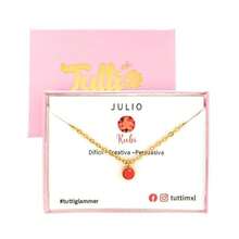 TUTTI JOYERIA ARTESANAL - Collar Piedra del Mes - Birthstone Necklace - Regalo Cumpleaños - Collar del mes con Cristal Austriaco (, )(Rubi (Julio) Redondo) - Multicolor - Ver 2