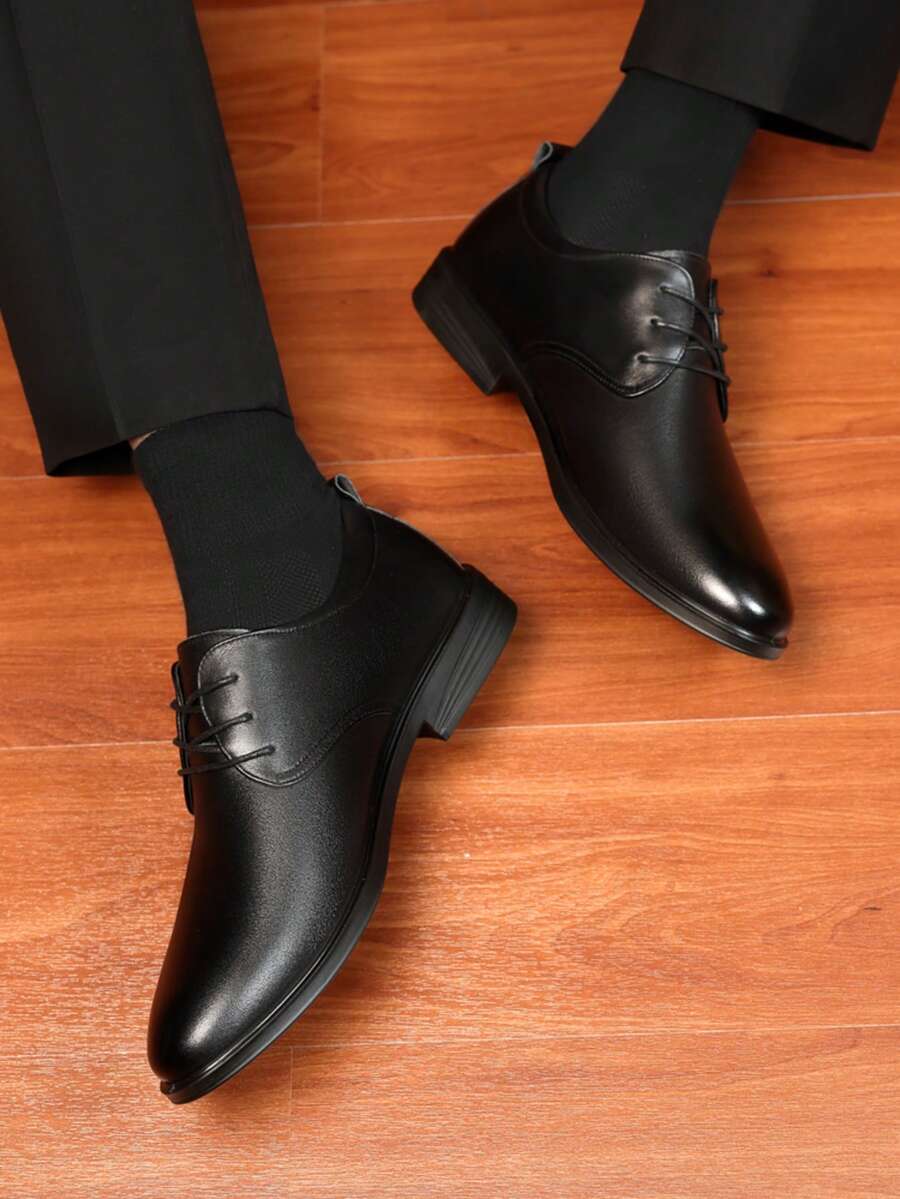 LAORENTOU 1 Paio di Scarpe Formali/da Ufficio in Vera Pelle Monocolore con Lacci, Regalo di Natale e San Valentino - nero - Visualizzare 1