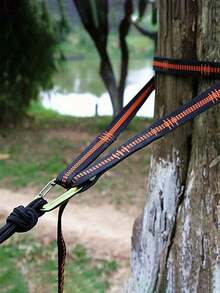 2条重型吊床吊带，承重500磅/226.79公斤 - 加固型树挂吊带，适合户外露营 - 最大承重，带来极致舒适体验