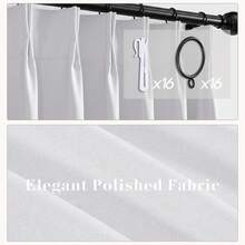 White Greyish Blackout Curtains 96 Inches Long, Pinch Pleated Linen Blackout Curtains Bedroom 2 Panel Set, Home Decor - Warm Beige (Creamy Beige) - View 11