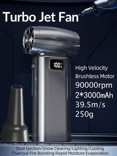 压缩空气除尘器：90000RPM 电动空气除尘器，带 LED 灯，迷你可充电无线键盘清洁喷射干燥吹风机 - 汽车、电脑和家居清洁套装，可替代压缩空气罐，夏季降温、海滩、旅行、春夏必备，伴娘礼物，房间、卧室装饰，男女皆宜，度假佳品