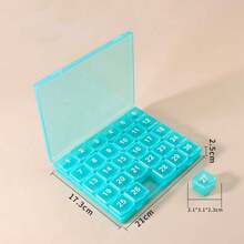 1 Monat 30 Tage Pillenorganizer Box, tragbare Medikamenten-Erinnerungspillenbox mit Fächern für die tägliche Dosis - Verschiedenfarbig - Übersicht 17