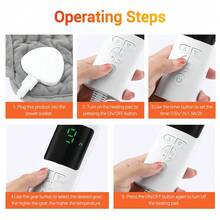 Hailicare Multi-Functional Heating Pad, Electric Heating Blanket Waist Belt, Home Warming Gadget, Warm Legs, Abdomen And Hands, Suitable For Office And Home, 9 Temperature Levels And 4 Timer Options, Perfect Christmas Gift - Grey - View 10