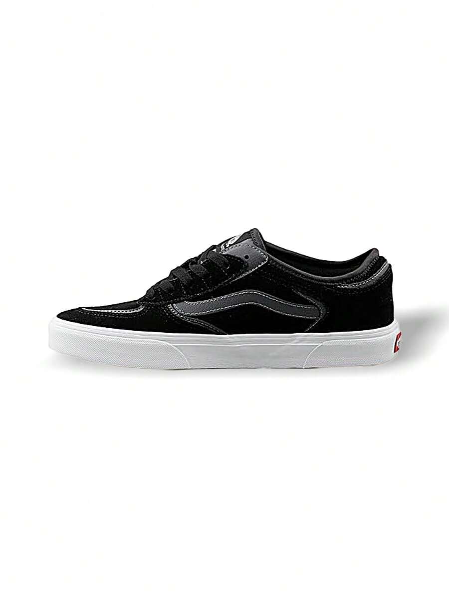 Vans Rowley经典男女通用运动鞋 透气轻便 弹性好 多功能 运动户外 日常上学 黑色 银灰色 VN0009QJKOU1 - 黑色/銀灰色 - 查看 1